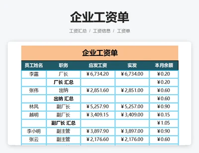 企业工资单