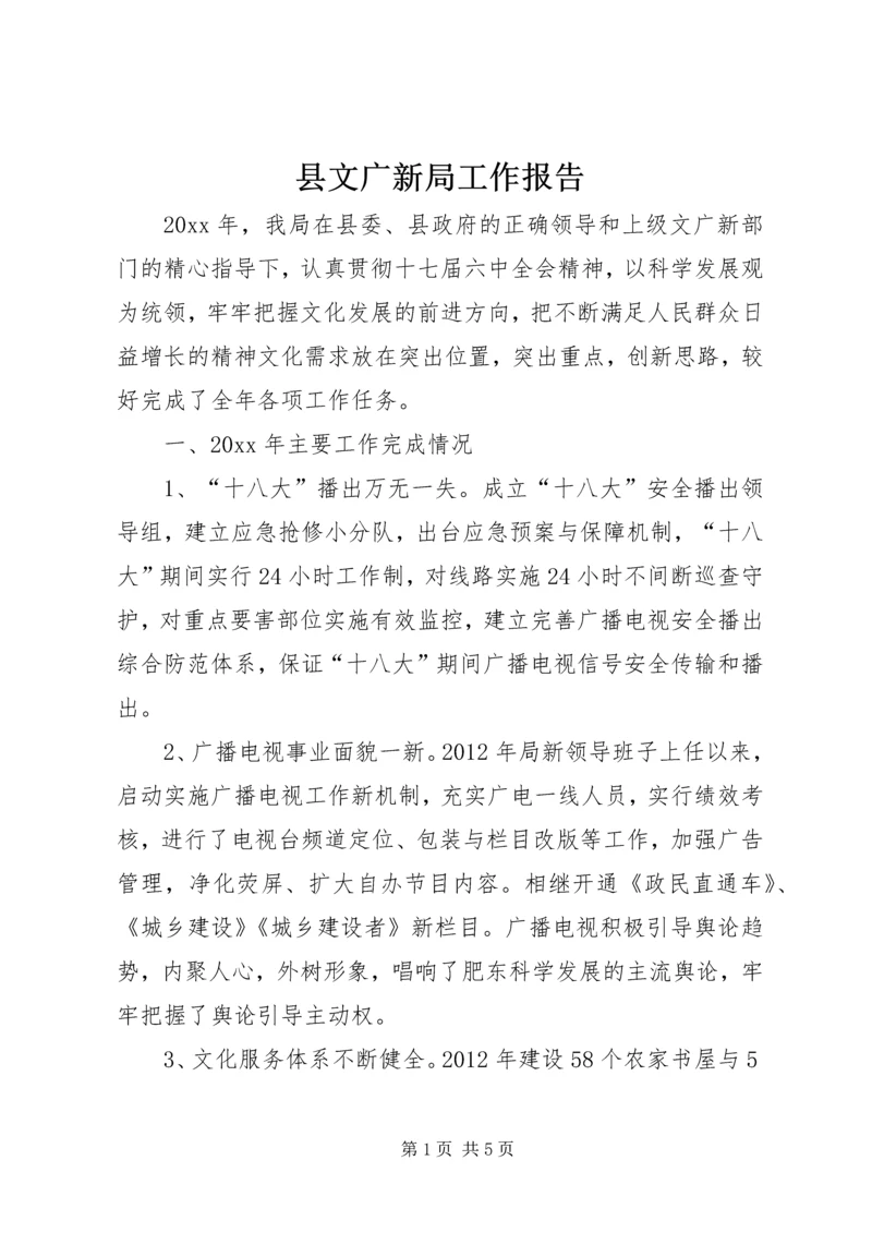 县文广新局工作报告 (5).docx