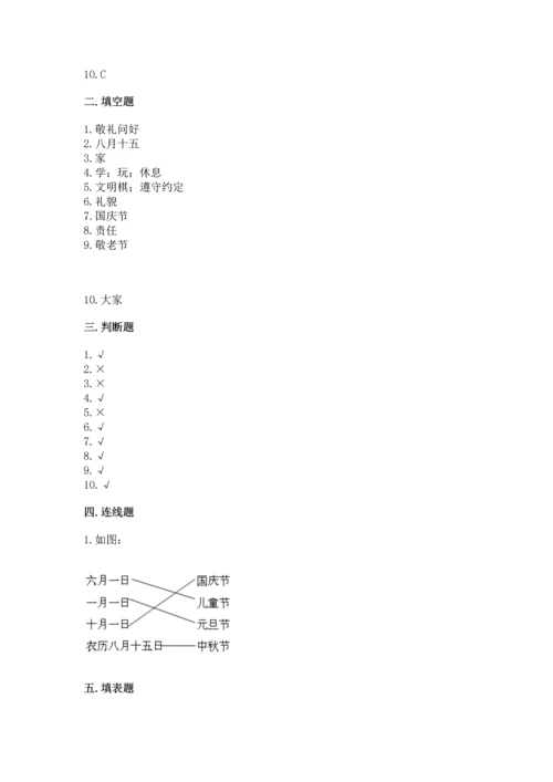 部编版二年级上册道德与法治期中测试卷含答案【考试直接用】.docx