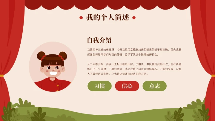 小学生班干部竞选自我介绍PPT