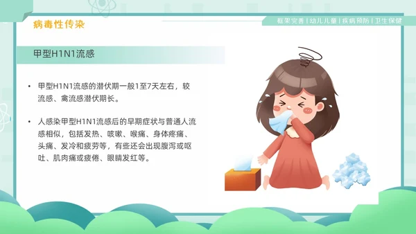 绿色卡通风幼儿园卫生保健培训PPT课件