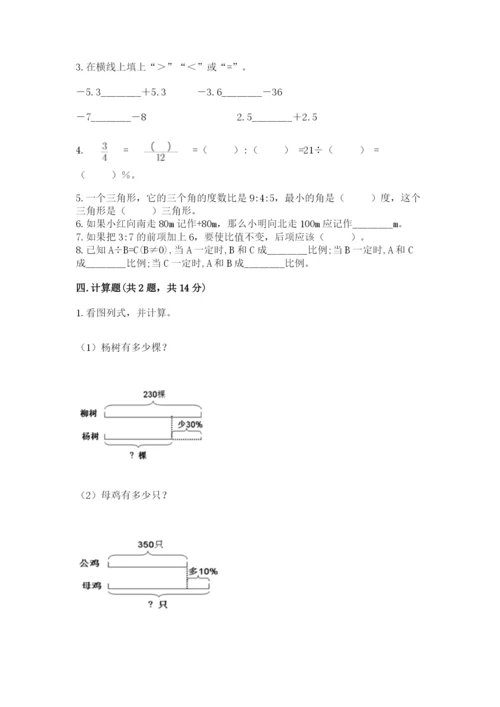 平凉市六年级下册数学期末测试卷精品加答案.docx