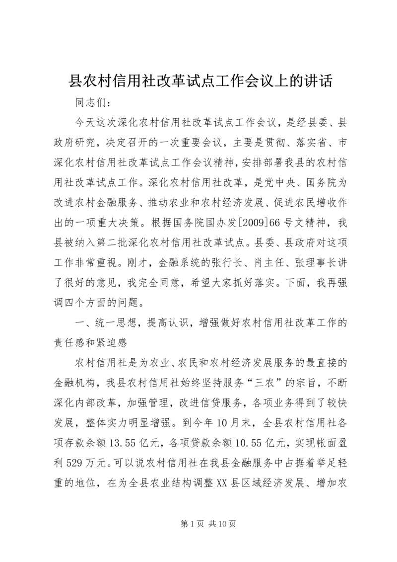 县农村信用社改革试点工作会议上的讲话.docx