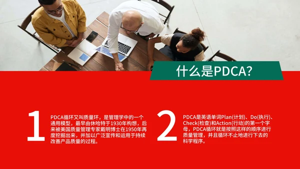 简约商务风pdca循环图管理案例PPT模板