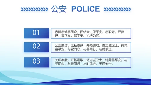 蓝色大气警察礼仪培训动态PPT模板
