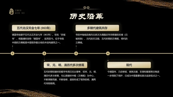 黑色国潮风黑神话悟空取景地——山西镇国寺PPT模板
