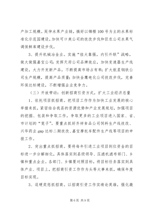 县突破性发展工业经济的思考工作报告.docx