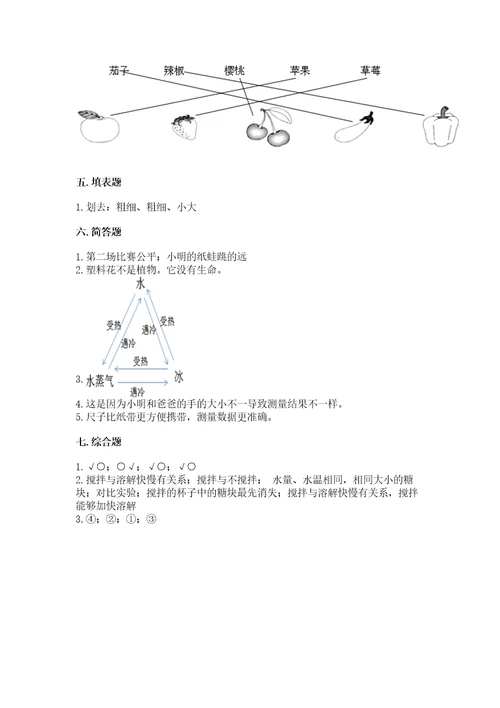 教科版科学一年级上册期末测试卷精品（满分必刷）