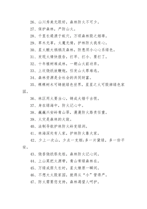 关于森林防火提示语汇总.docx