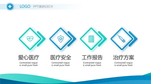 蓝色医疗工作情况汇报动态PPT