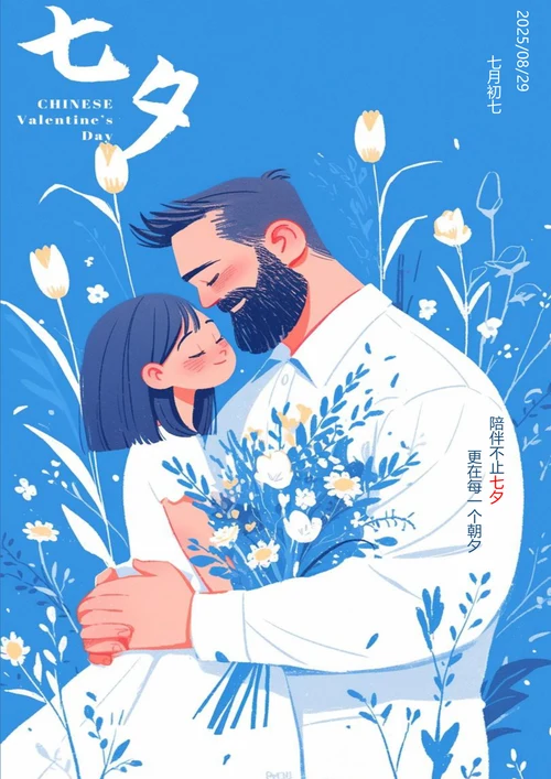 陪伴不止七夕七夕节海报