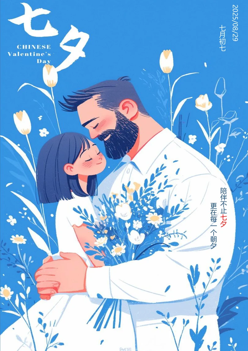 陪伴不止七夕七夕节海报