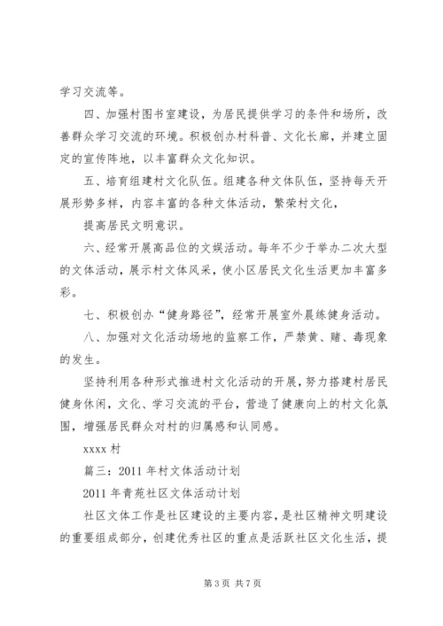 村级文化活动计划.docx