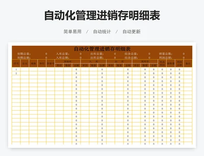 自动化管理进销存明细表