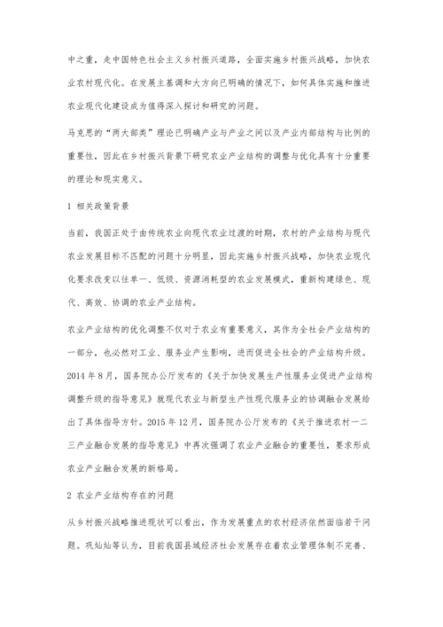 乡村振兴战略背景下农业产业结构优化探究.docx