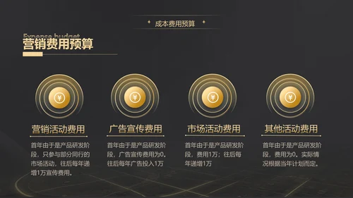 黑金质感项目战略商业计划书通用PPT模板