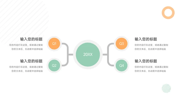 橙绿简洁人力资源工作总结PPT模板