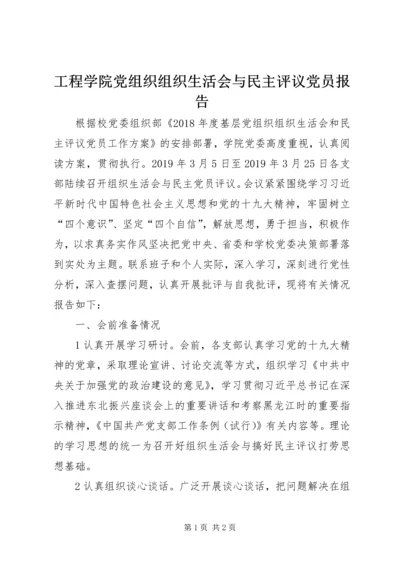 工程学院党组织组织生活会与民主评议党员报告.docx