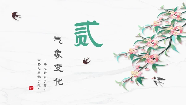 白色简约小清新传统二十四节气立春主题PPT模板