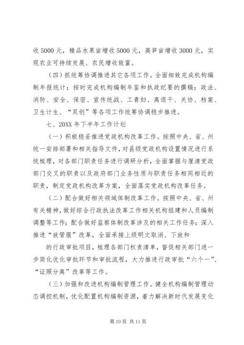 编委办半年工作总结及下半年工作计划.docx