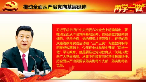 开展落实两学一做学习教育PPT模板