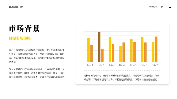 黄色商务风商业计划书ppt模板