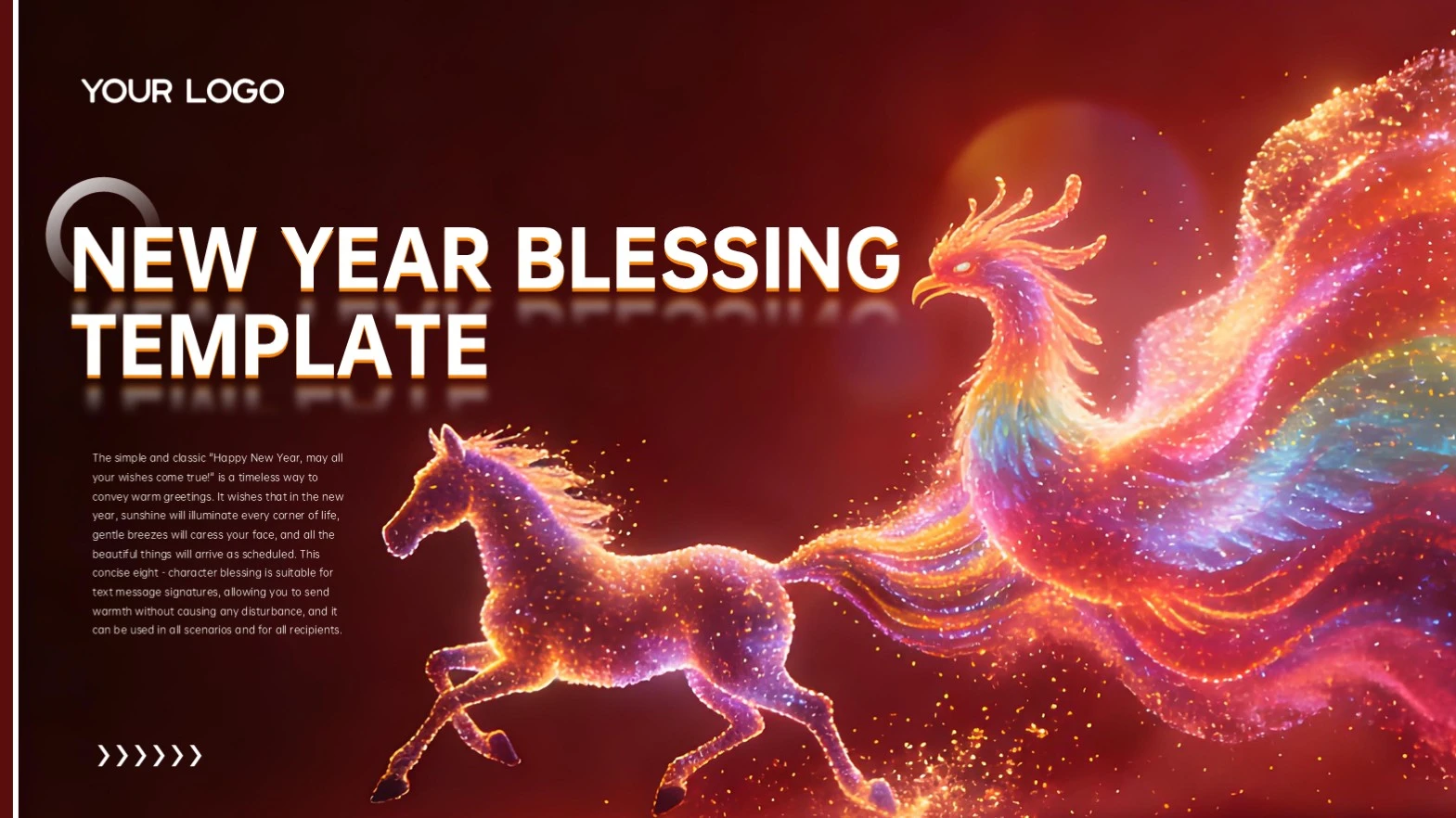 红调喜庆商务风新年祝福PPT模板