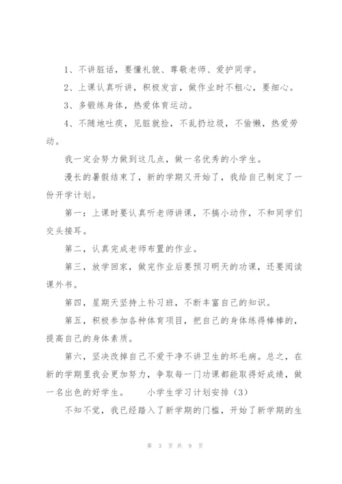 小学生的学习计划安排.docx