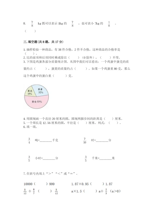 人教版数学六年级上册期末考试卷附答案（综合题）.docx