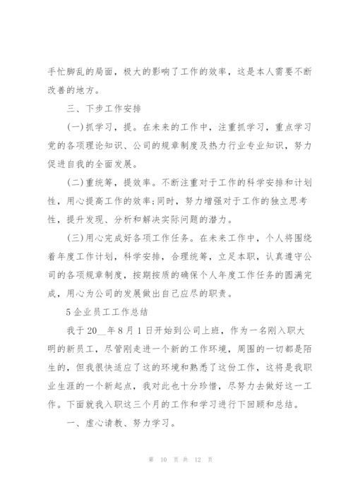 企业员工工作总结模板5篇.docx