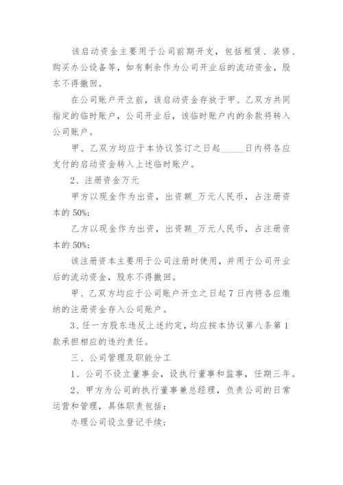 共同投资设立公司合作协议书.docx