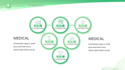 绿色清新医疗年终工作总结PPT