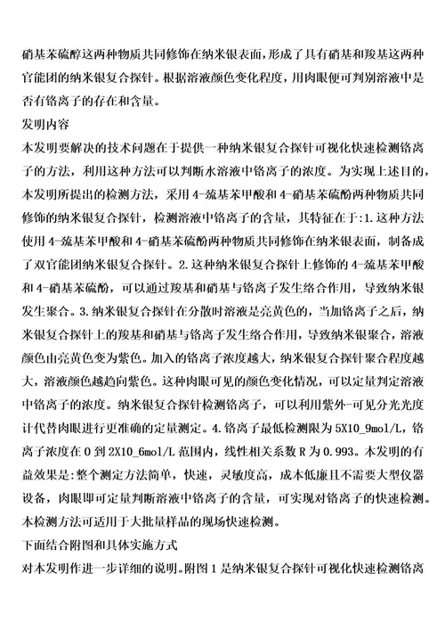 纳米银复合探针可视化快速检测铬离子的方法