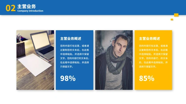 蓝色实景商务企业宣传介绍PPT模板