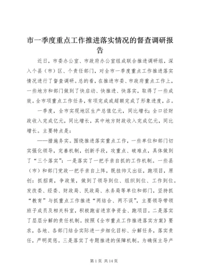 市一季度重点工作推进落实情况的督查调研报告.docx