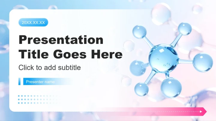 蓝粉色简约风医美医疗行业调研报告PPT主题模板