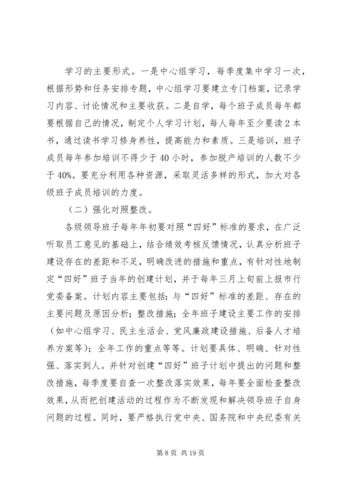 银行创建四好领导班子活动实施方案 (6).docx