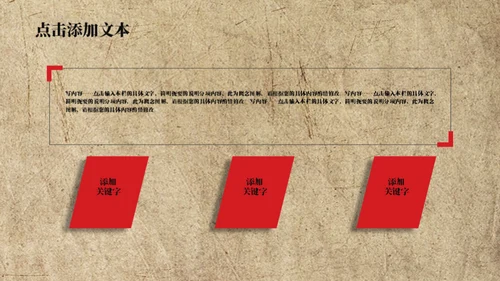 怀旧风红色剪影天安门五四青年节通用PPT模板
