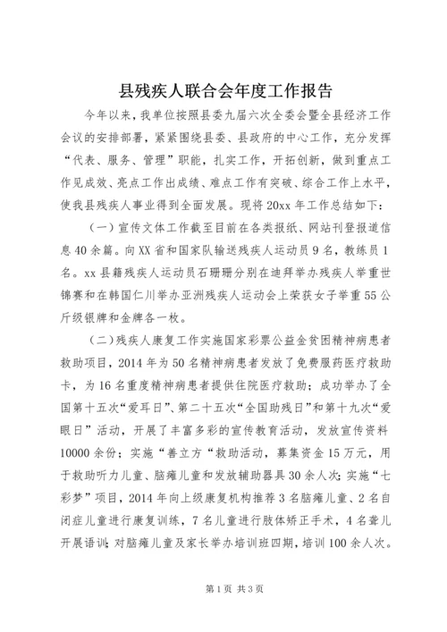 县残疾人联合会年度工作报告.docx