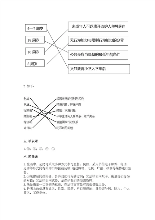 2022部编版小学六年级上册道德与法治期中测试卷综合题