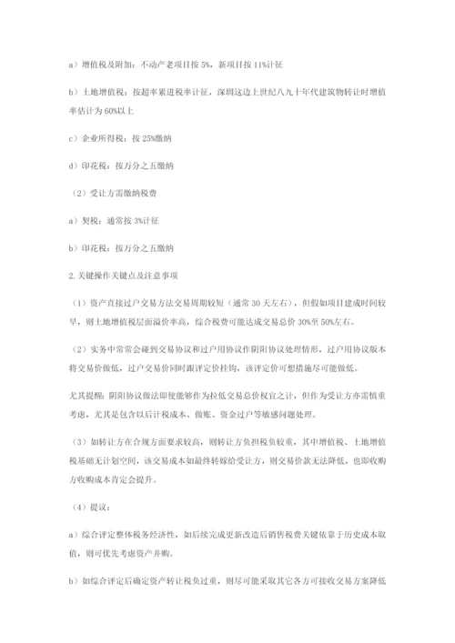 城市更新旧改优质项目并购专业方案设计及税务筹划.docx