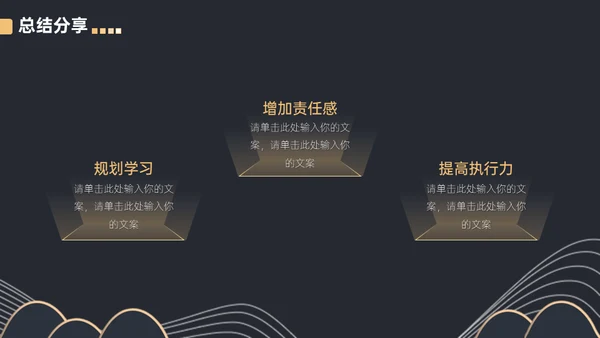 黑金等高线高端年终汇报通用PPT模板