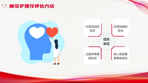 红色简约心理护理压力及应对总结PPT手绘爱心形状边框护士心理医生