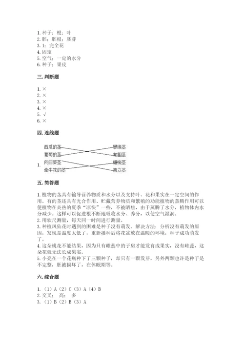 科学四年级下册第一单元植物的生长变化测试卷附答案【满分必刷】.docx