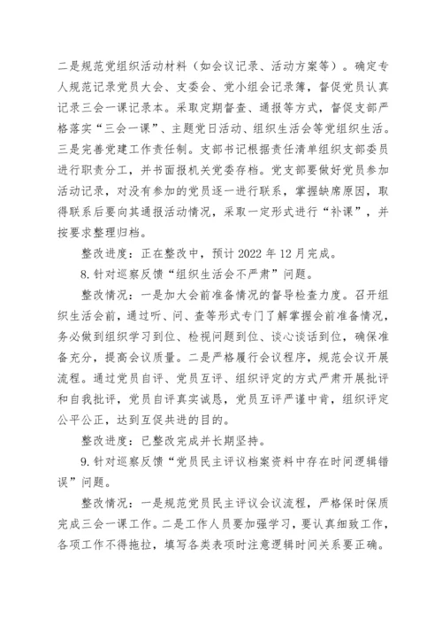 xxx党支部关于巡察反馈意见整改阶段进展情况的报告.docx