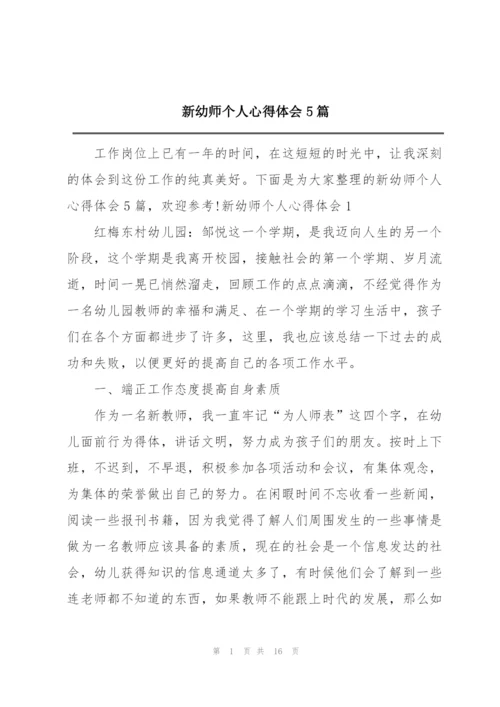 新幼师个人心得体会5篇.docx