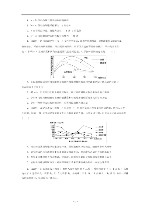 新高考生物三轮复习题型专项练一坐标曲线类含解析