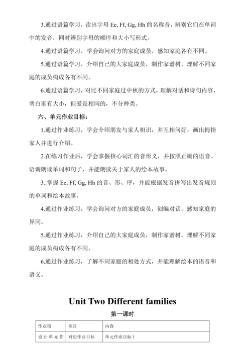Unit 2 Different families  单元作业设计