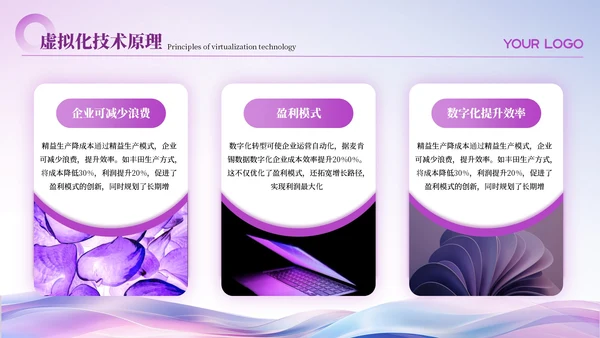 紫色简约风高级IT互联网PPT模板