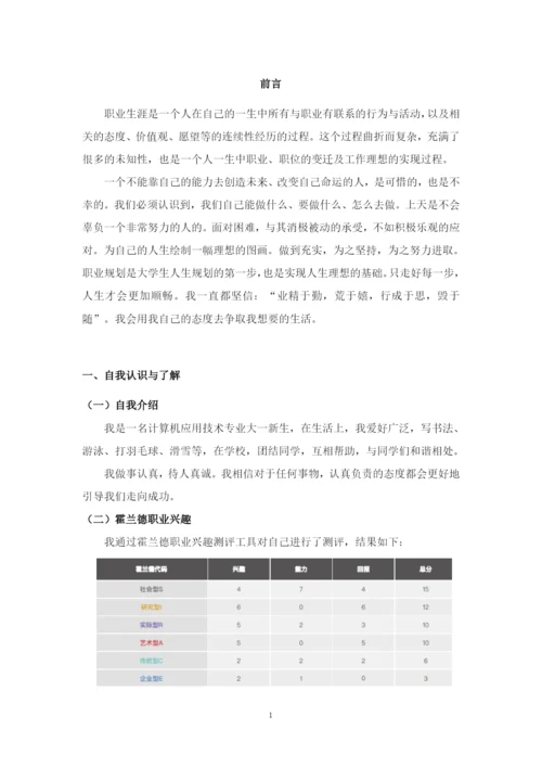 11页4600字计算机应用技术专业职业生涯规划.docx